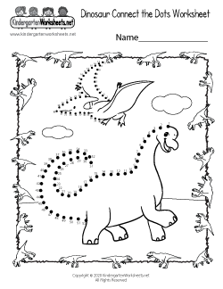 Dinosaur Connect the Dots Worksheet