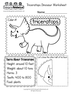 Triceratops Dinosaur Worksheet