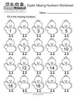 Easter Missing Numbers Worksheet