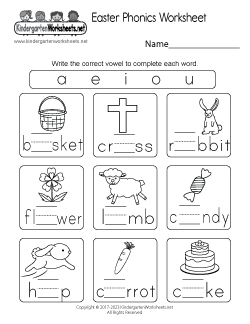 Easter Phonics Worksheet