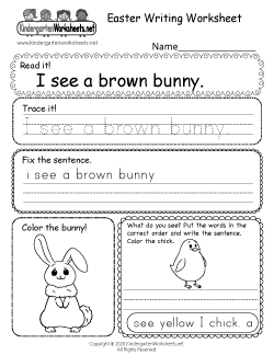 Easter Writing Worksheet