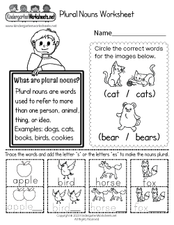 Free English Grammar Worksheets For Kindergarten Learning To