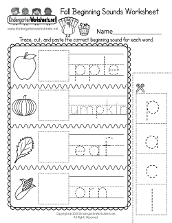 Fall Beginning Sounds Worksheet