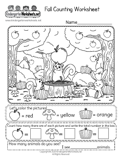 Fall Counting Worksheet