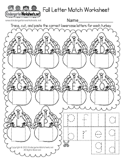 Fall Letter Match Worksheet