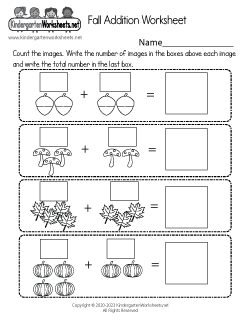 Fall Addition Worksheet