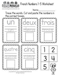 French Numbers Worksheet