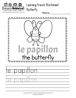 Learn French Language Worksheet