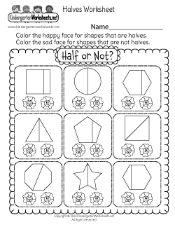 Halves Worksheet