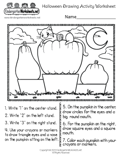 Halloween Drawing Activity Worksheet