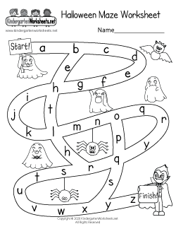 Halloween Maze Worksheet