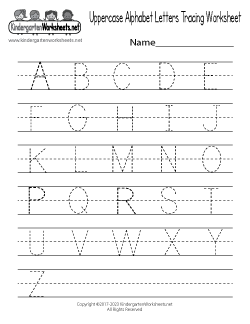 Uppercase Alphabet Letters Tracing Worksheet