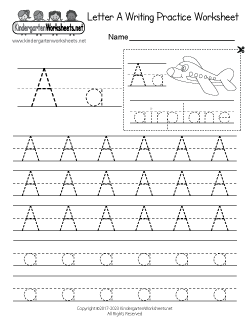 Letter A Writing Practice Worksheet