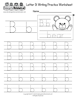 Letter B Writing Practice Worksheet