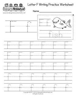 Letter F Writing Practice Worksheet