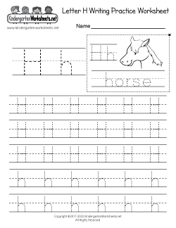 Letter H Writing Practice Worksheet