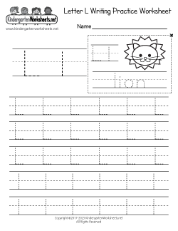 Letter L Writing Practice Worksheet