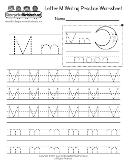 Letter M Writing Practice Worksheet