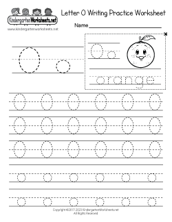 Letter O Writing Practice Worksheet