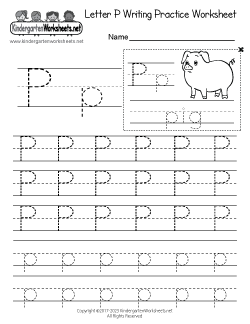 Letter P Writing Practice Worksheet