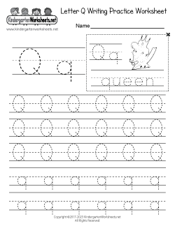 Letter Q Writing Practice Worksheet