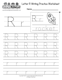 Letter R Writing Practice Worksheet