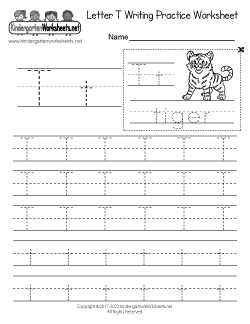 Letter T Writing Practice Worksheet