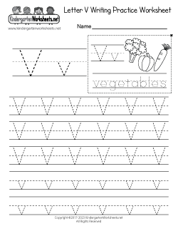 Cursive V Letter V Worksheets For Handwriting Practice