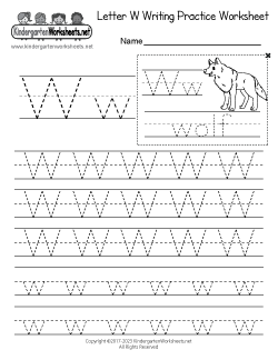 Letter W Writing Practice Worksheet