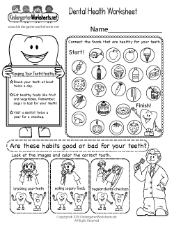 Dental Health Worksheet