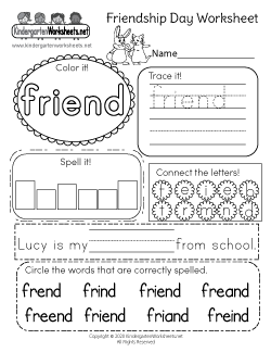 Friendship Day Worksheet