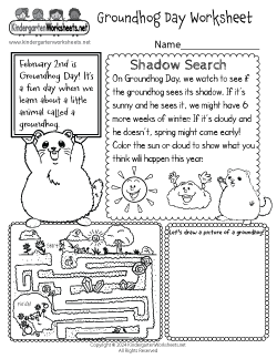 Groundhog Day Worksheet