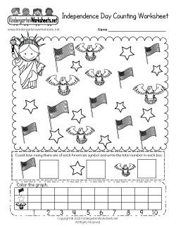 Independence Day Counting Worksheet