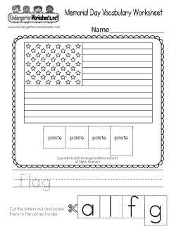 Memorial Day Vocabulary Worksheet