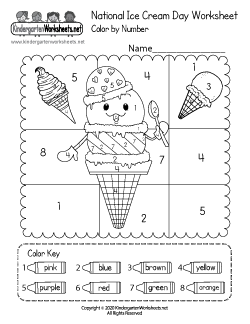 National Ice Cream Day Worksheet