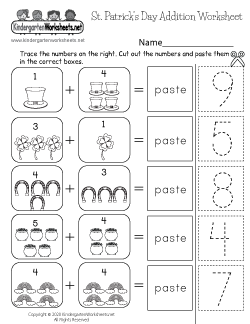 St. Patrick's Day Addition Worksheet