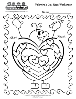 Fun Valentine's Day Maze Worksheet