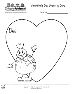 Valentine's Day Greeting Card Worksheet