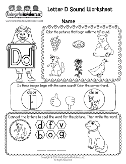 Letter D Sound Worksheet