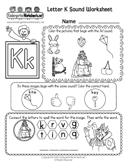 Letter K Sound Worksheet