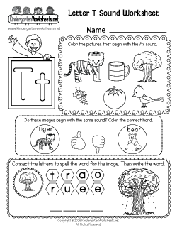 Letter T Sound Worksheet