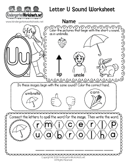 Letter U Sound Worksheet