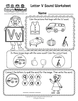 Letter V Sound Worksheet