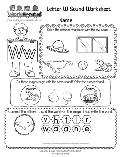 Letter W Sound Worksheet