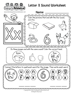 Letter X Sound Worksheet