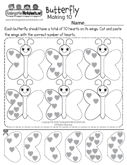 Butterfly Making 10 Worksheet