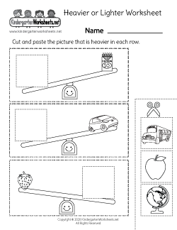 Heavier or Lighter Worksheet