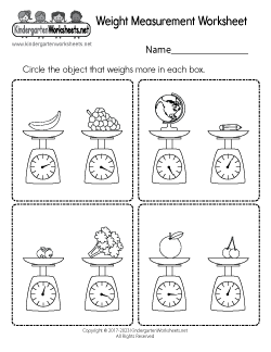 Weight Measurement Worksheet