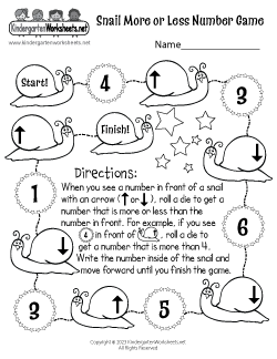 More or Less Number Worksheet