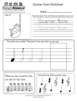 Quarter Note Worksheet